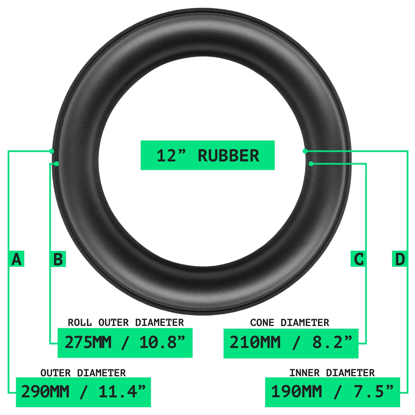 12" Rubber Repair Kit - OD:290MM ID:190MM