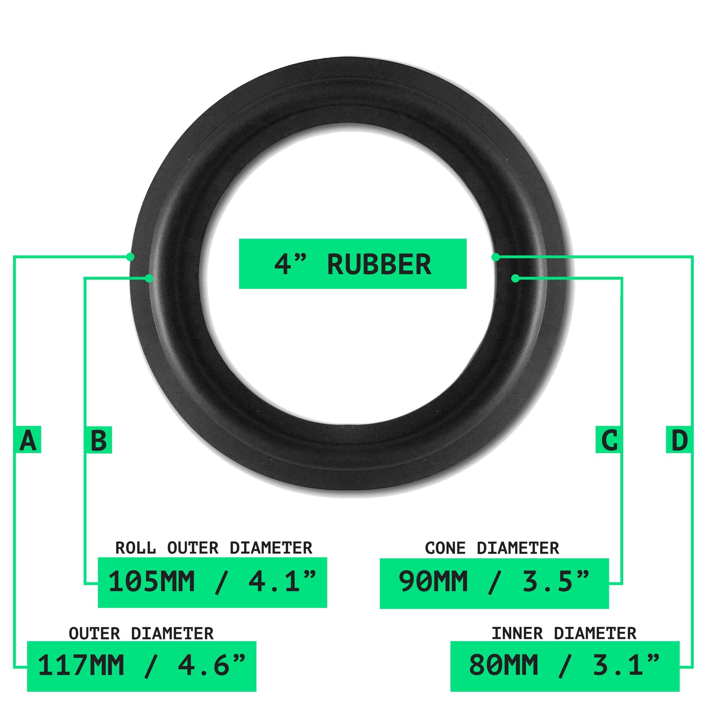 4" Rubber Repair Kit - OD:117MM ID:80MM