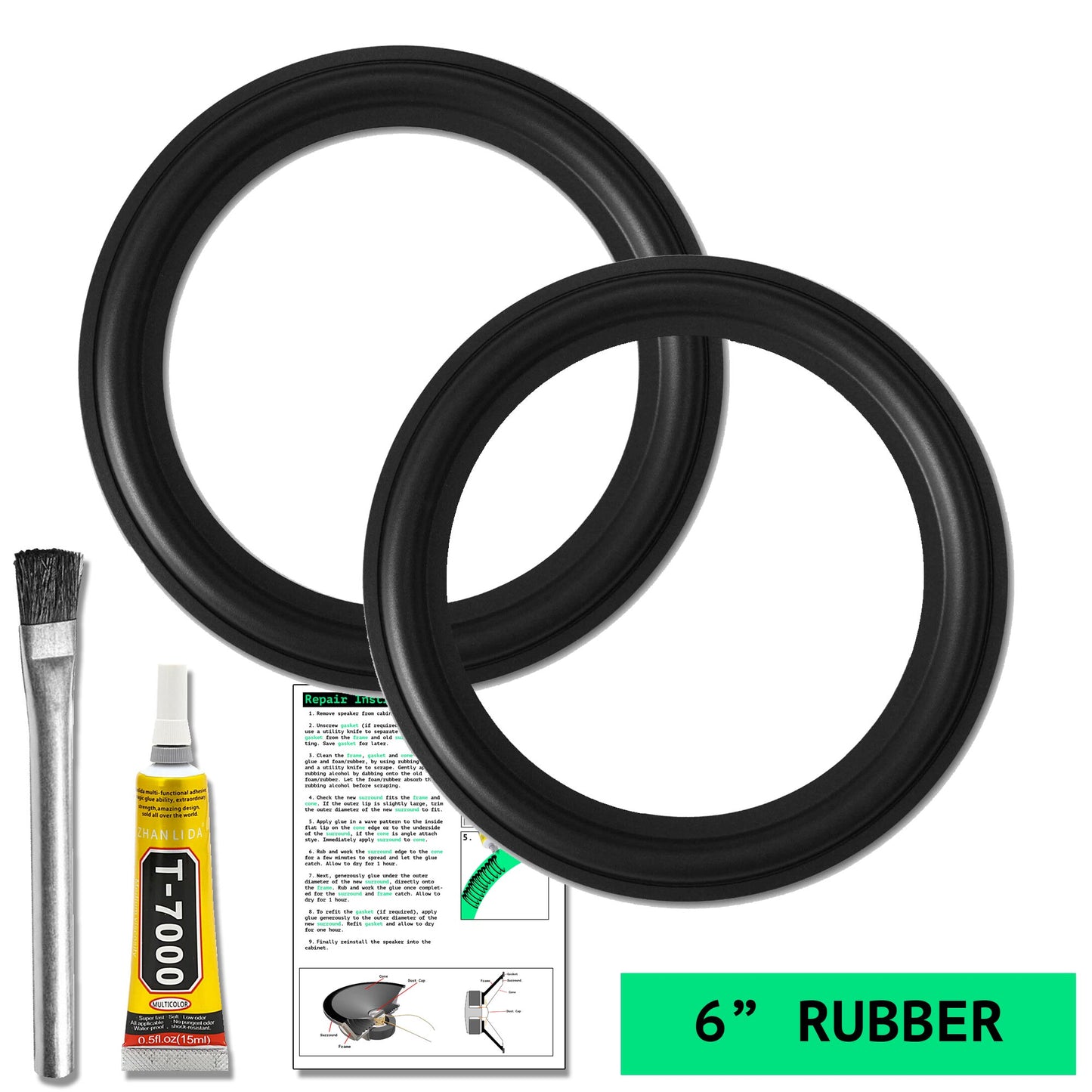 6" Rubber Surround - OD:150MM ID:100MM