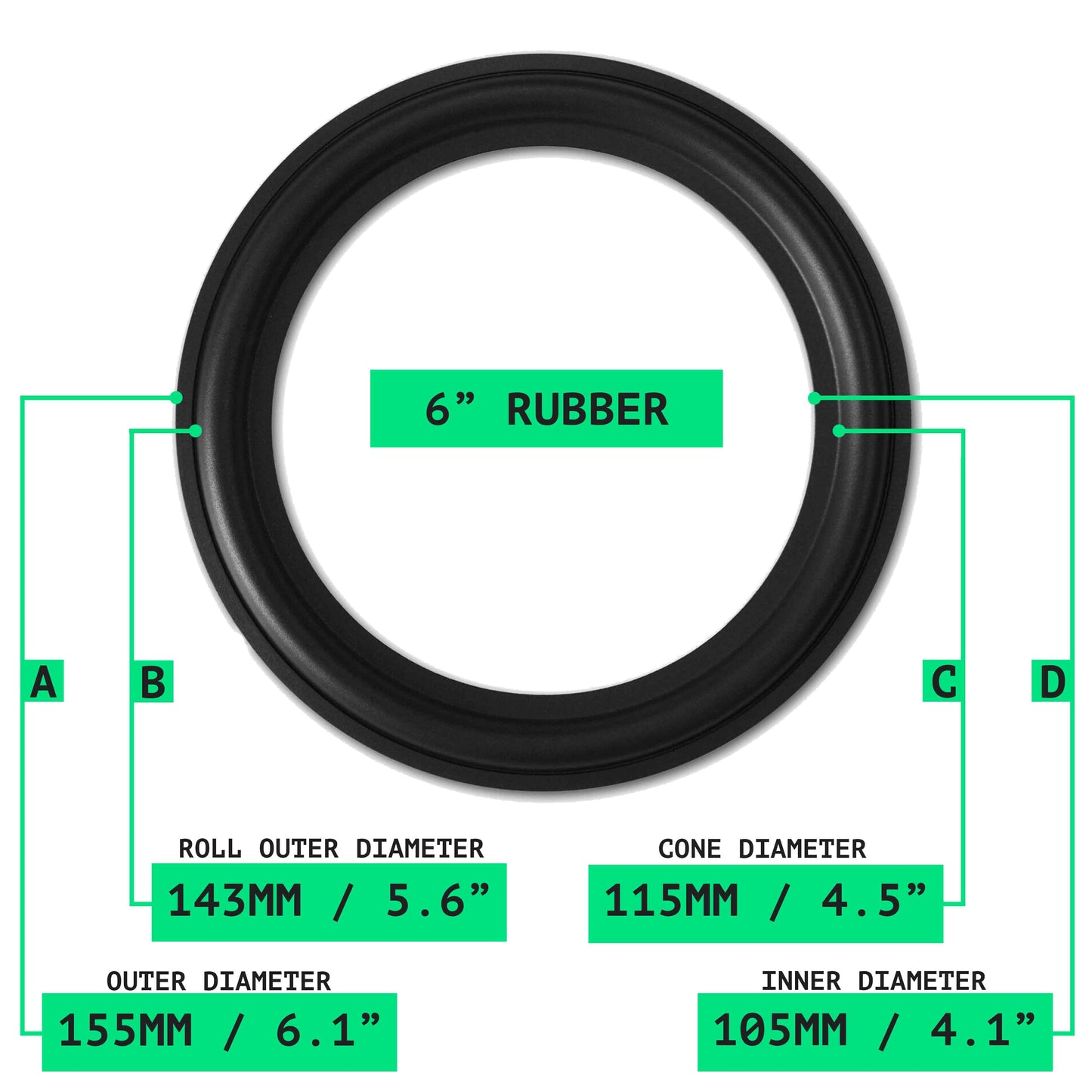 6" Rubber Repair Kits - OD:155MM ID:105MM