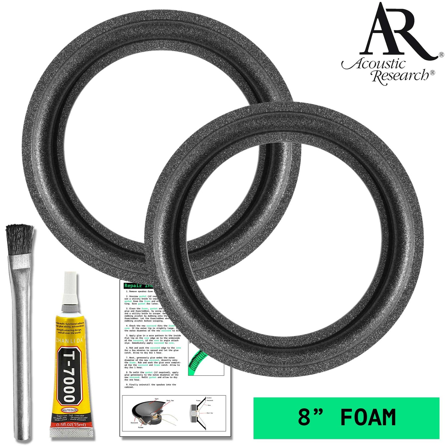 Acoustic Research AR 18s, AR6, AR 18Bxi, 8" Foam Repair Kit