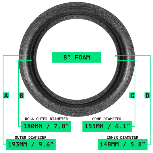8" Foam Surround - OD:193MM ID:148MM