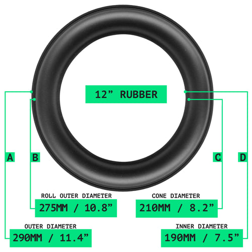 12" Rubber Surround - OD:290MM ID:190MM