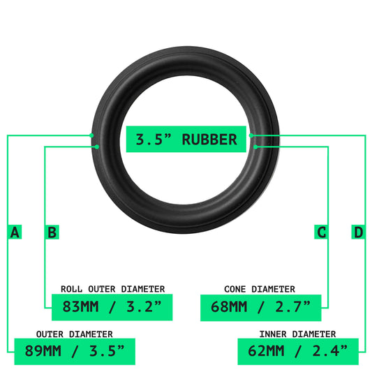 3.5" Rubber Surround - OD:89MM ID:62MM