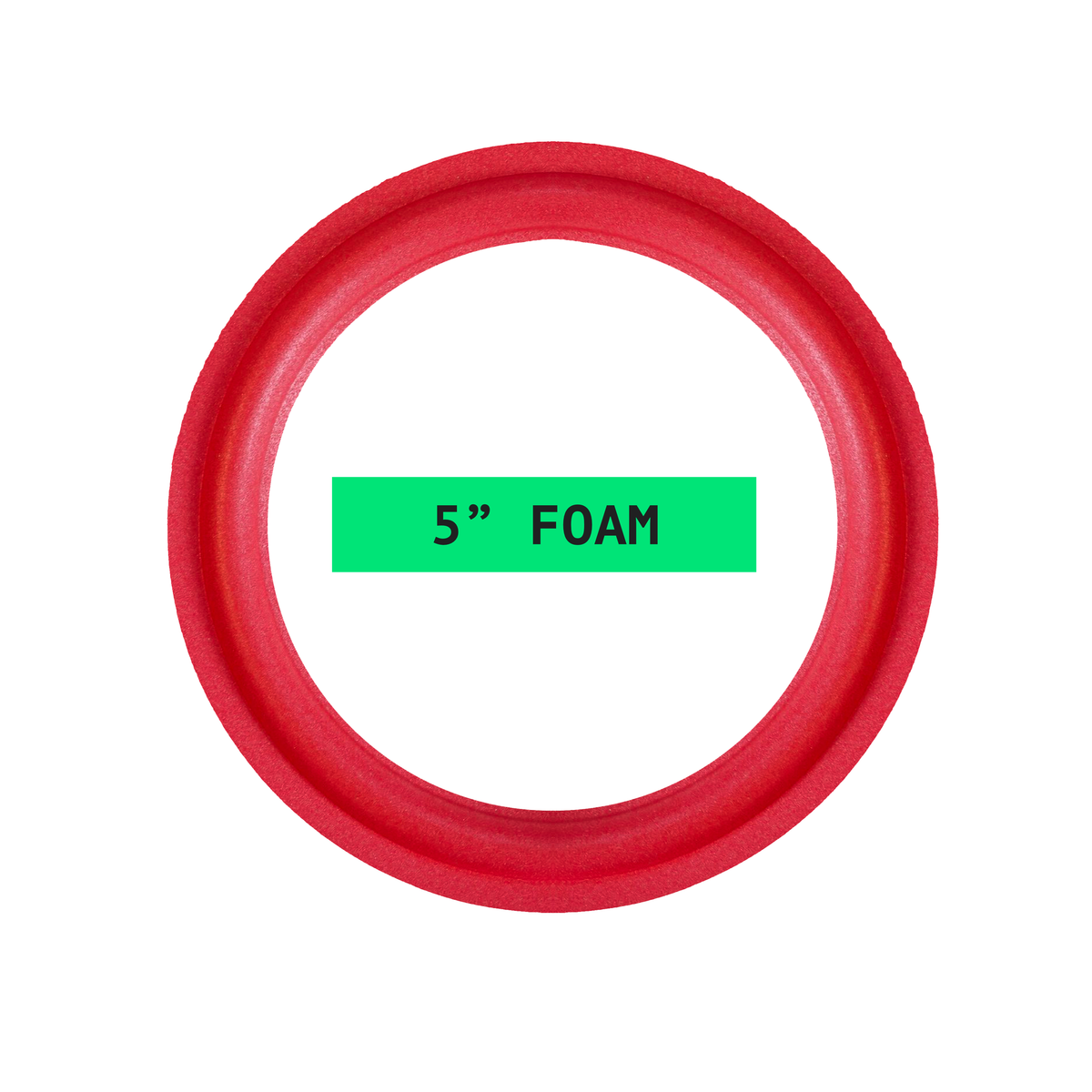 5 inch red foam speaker surround on a white background