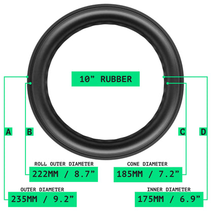 10" Rubber Surround (D) - OD:235MM ID:175MM